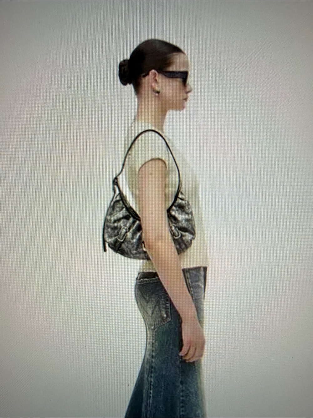 Marc Jacobs The Distressed Buckle J Marc Crescent Bag Black
